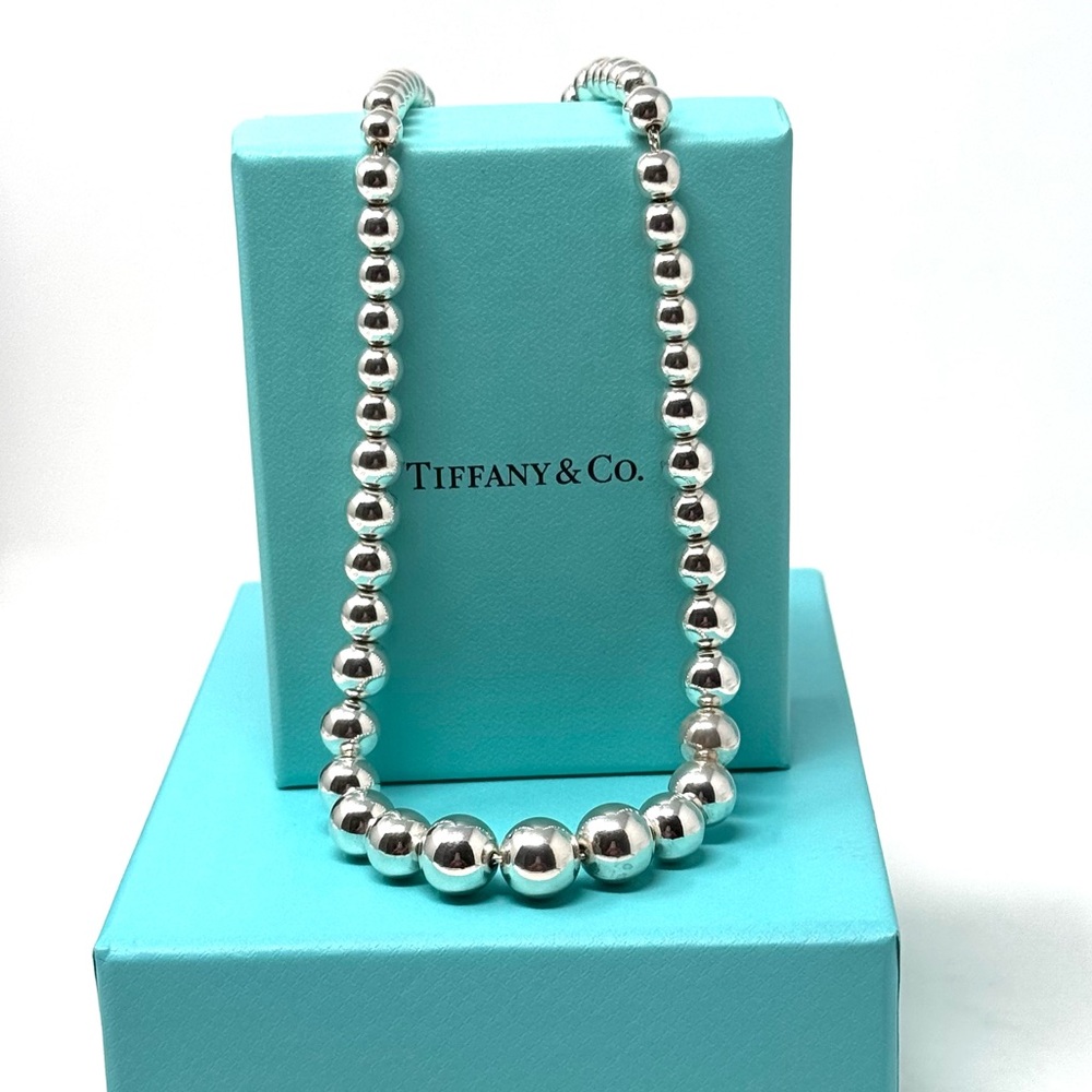 Authentic Tiffany & Co. Graduated Beaded Ball Necklace.
